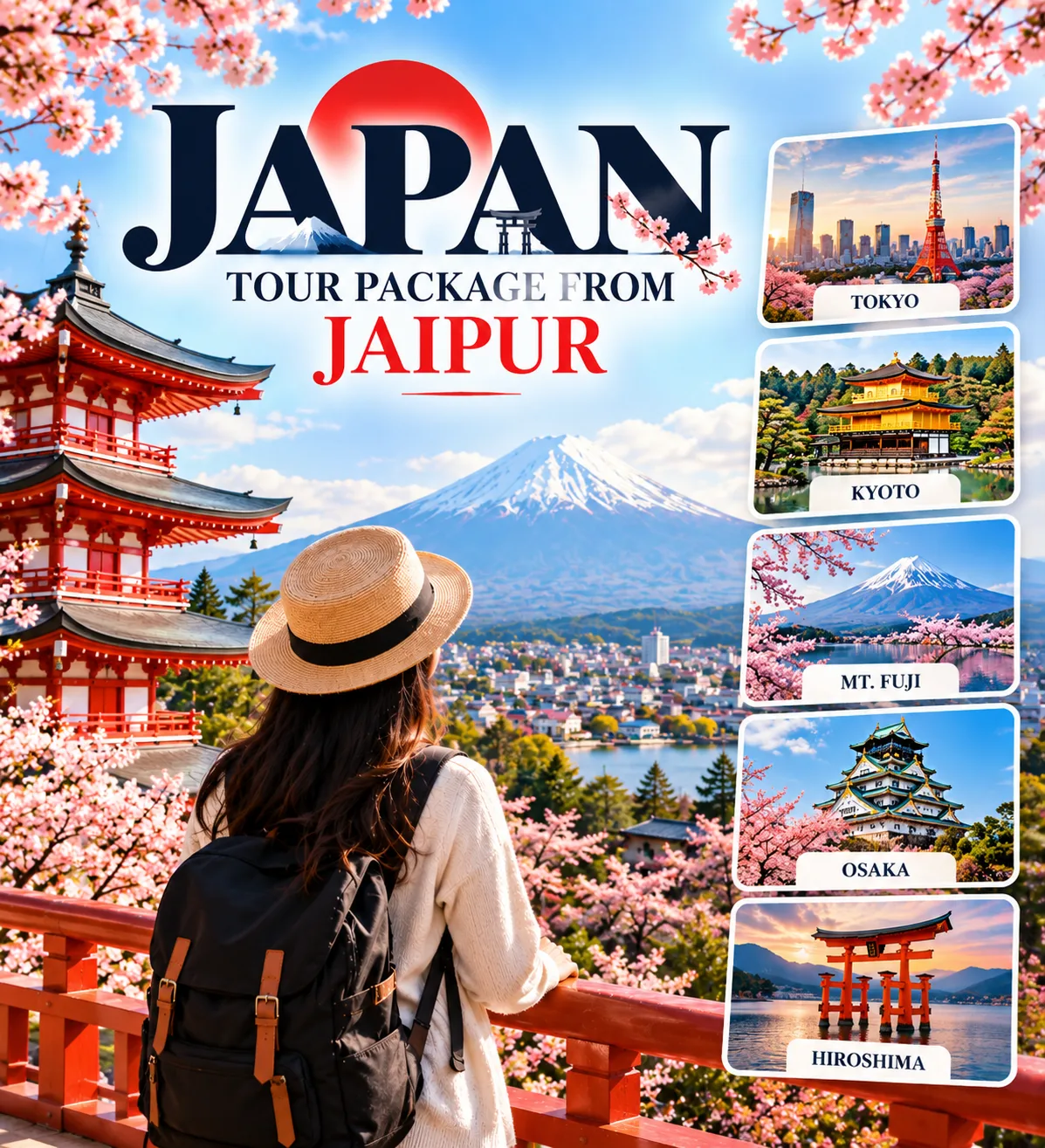 Japan tour from Jaipur with Mount Fuji, Kyoto temples and Tokyo skyline